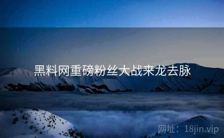黑料网重磅粉丝大战来龙去脉