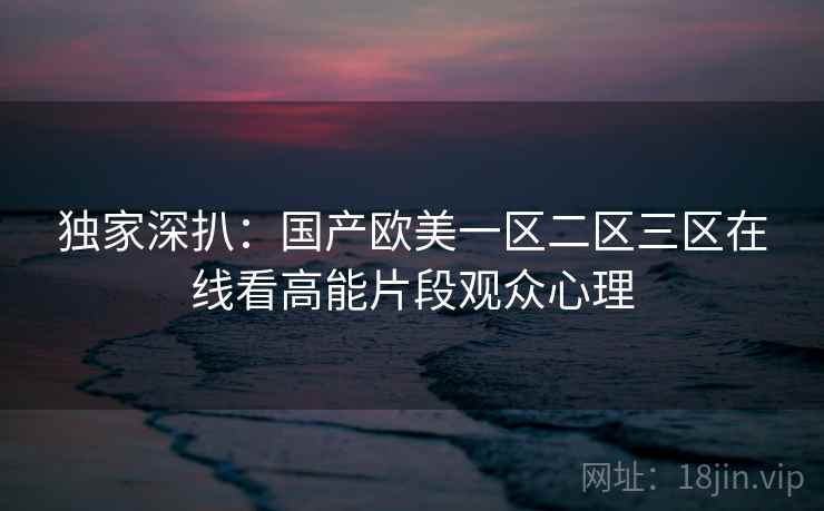 独家深扒：国产欧美一区二区三区在线看高能片段观众心理