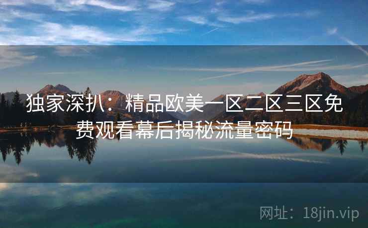 独家深扒：精品欧美一区二区三区免费观看幕后揭秘流量密码