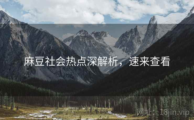 麻豆社会热点深解析，速来查看