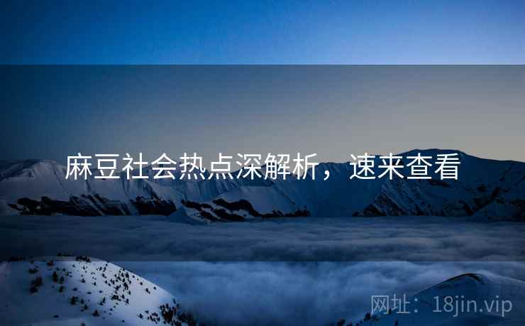 麻豆社会热点深解析，速来查看